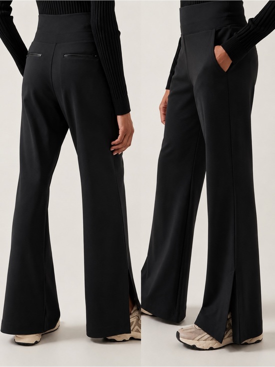 Athleta Pants - Athleta Venice Flare Pant Side Slit Size XS Black